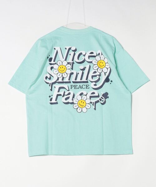 SMILEY FACE（スマイリーフェイス）の「SMILEY FACE オーバーサイズ ヘビーウエイト半袖Tシャツ（Tシャツ/カットソー・メンズ・杢グレー/ブラック/グレイッシュベージュ/ホワイト系/ミント/ピンク/ブラック系/ブラック系1/ホワイト/ライトグリーン系/グレー系/ホワイト系1・LL/L/M）」の22枚目の写真