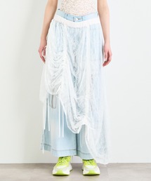 ANNA SUI NYC | ANNA SUI NYC ボタニカルモチーフレースドロストドレープスカート(スカート)