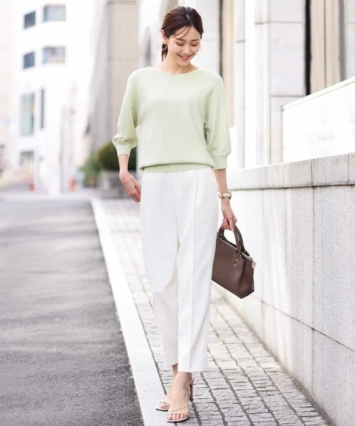 OFUON le MK（オフオンルエムケー）の「テーパードシルエットプルオンパンツ/洗える（スラックス・レディース・ブラック/アイボリー/モカ・36/38/40）」の11枚目の写真