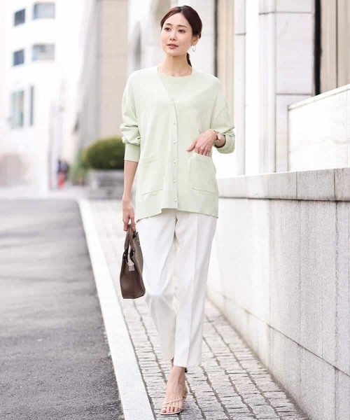 OFUON le MK（オフオンルエムケー）の「テーパードシルエットプルオンパンツ/洗える（スラックス・レディース・ブラック/アイボリー/モカ・36/38/40）」の14枚目の写真