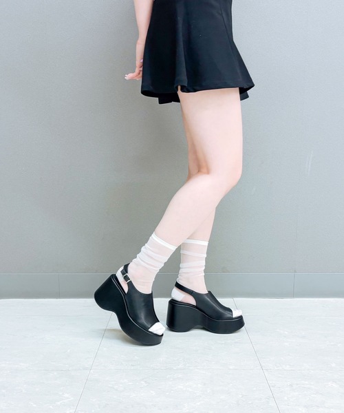 EVOL(イーボル)の「【EVOL】厚底ウエッジサンダル IW5403(サンダル・レディース・ブラック/アイボリー・S/M/L)」の21枚目の写真
