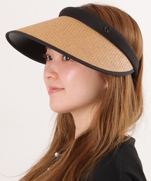 Lace Ladies（レースレディース）の「配色 デザイン サンバイザー ストロー ハット（サンバイザー）」