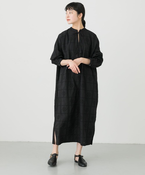 かぐれ kagure ノーカラーブラウスワンピース オーバーサイズ 黒 ブラック 楽天市場】『低身長向けも展開』リネンレーヨンスキッパー