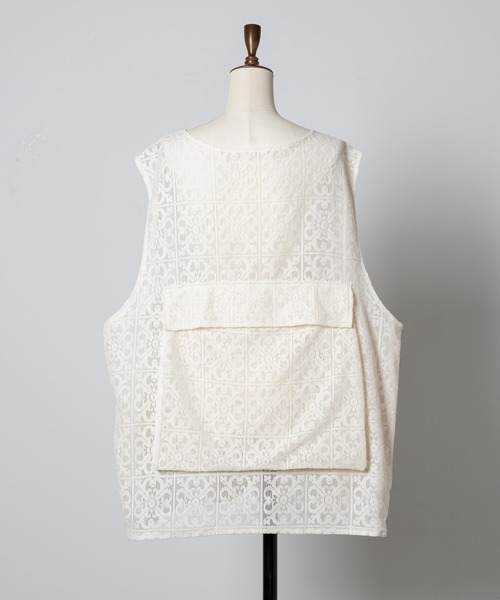 anoco no oheya（アノコノオへヤ）の「lace vest（ベスト・レディース・アイボリー・FREE）」の6枚目の写真