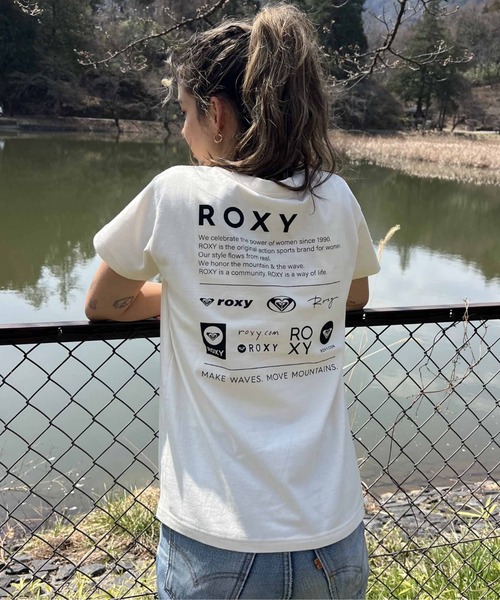 ROXY（ロキシー）の「HERITAGE LOGOS/ロキシー半袖バックプリントロゴTシャツ（Tシャツ/カットソー・レディース・グレー/ブラック/ホワイト/ブラウン・LARGE/MEDIUM/SMALL）」の5枚目の写真