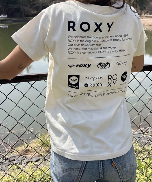 ROXY（ロキシー）の「HERITAGE LOGOS/ロキシー半袖バックプリントロゴTシャツ（Tシャツ/カットソー・レディース・グレー/ブラック/ホワイト/ブラウン・LARGE/MEDIUM/SMALL）」の7枚目の写真