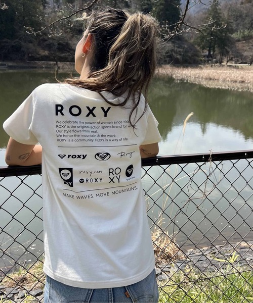 ROXY（ロキシー）の「HERITAGE LOGOS/ロキシー半袖バックプリントロゴTシャツ（Tシャツ/カットソー・レディース・グレー/ブラック/ホワイト/ブラウン・LARGE/MEDIUM/SMALL）」の8枚目の写真