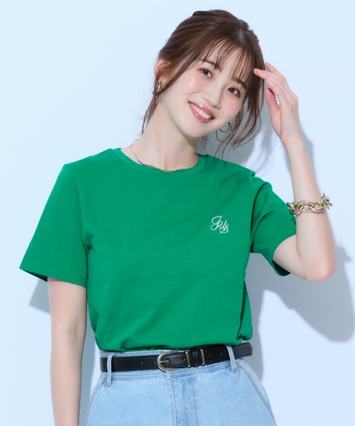 ★新品★ジャスグリッティー　ポイント刺繍Tシャツ JUSGLITTY（ジャスグリッティー）の「ポイント刺繍Tシャツ（T