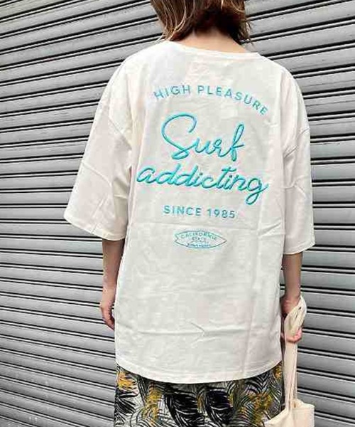 anap mimpi（アナップミンピ）の「カラー サーフ刺繍×プリント コットン ビッグTシャツ（Tシャツ/カットソー・レディース・ブラック/ホワイト/ベージュ系その他・FREE）」の3枚目の写真