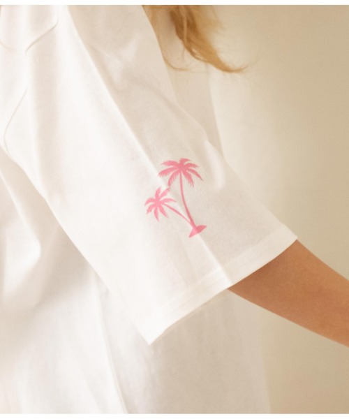 anap mimpi（アナップミンピ）の「カラー サーフ刺繍×プリント コットン ビッグTシャツ（Tシャツ/カットソー・レディース・ブラック/ホワイト/ベージュ系その他・FREE）」の10枚目の写真