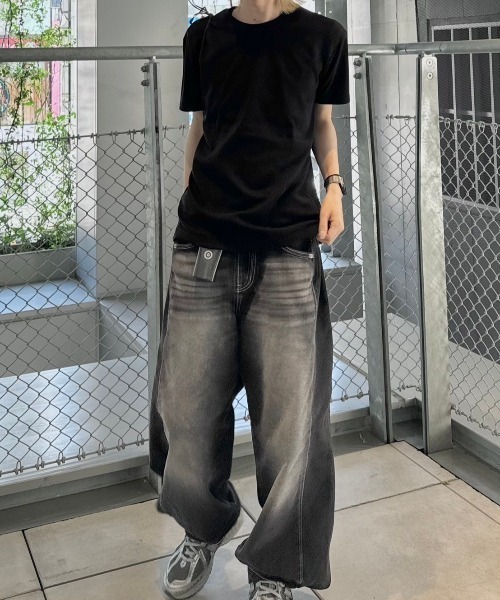 Chikashitsu +（チカシツプラス）の「【Chikashitsu +】compact stitch rib t-shirt / 【チカシツプラス】コンパクトステッチリブ半袖Tシャツ（Tシャツ/カットソー・メンズ・ホワイト/チャコール/ブラック・ONE SIZE）」の5枚目の写真