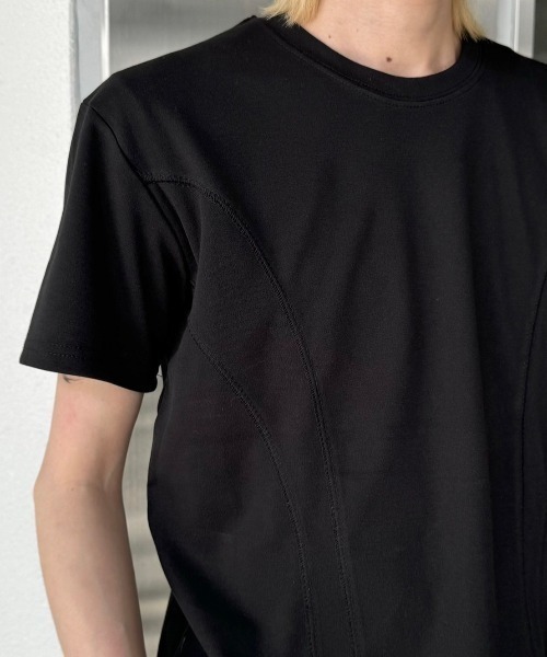 Chikashitsu +（チカシツプラス）の「【Chikashitsu +】compact stitch rib t-shirt / 【チカシツプラス】コンパクトステッチリブ半袖Tシャツ（Tシャツ/カットソー・メンズ・ホワイト/チャコール/ブラック・ONE SIZE）」の11枚目の写真