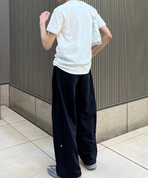 Chikashitsu +（チカシツプラス）の「【Chikashitsu +】compact stitch rib t-shirt / 【チカシツプラス】コンパクトステッチリブ半袖Tシャツ（Tシャツ/カットソー・メンズ・ホワイト/チャコール/ブラック・ONE SIZE）」の15枚目の写真