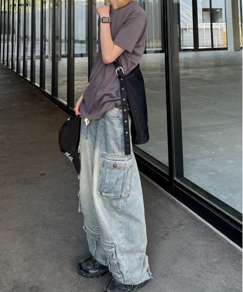 Chikashitsu +（チカシツプラス）の「【Chikashitsu +】compact stitch rib t-shirt / 【チカシツプラス】コンパクトステッチリブ半袖Tシャツ（Tシャツ/カットソー・メンズ・ホワイト/チャコール/ブラック・ONE SIZE）」の22枚目の写真