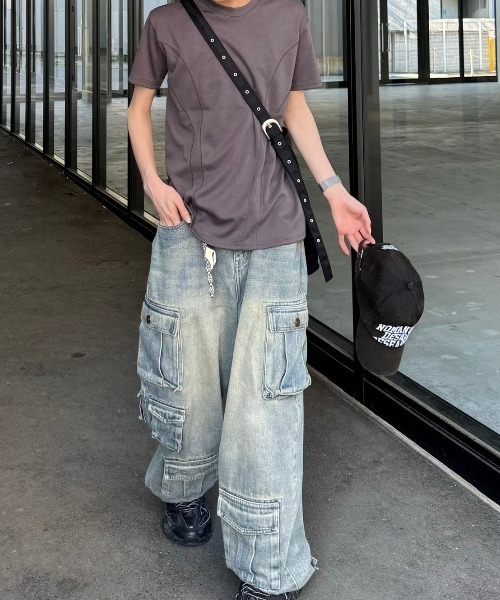 Chikashitsu +（チカシツプラス）の「【Chikashitsu +】compact stitch rib t-shirt / 【チカシツプラス】コンパクトステッチリブ半袖Tシャツ（Tシャツ/カットソー・メンズ・ホワイト/チャコール/ブラック・ONE SIZE）」の21枚目の写真