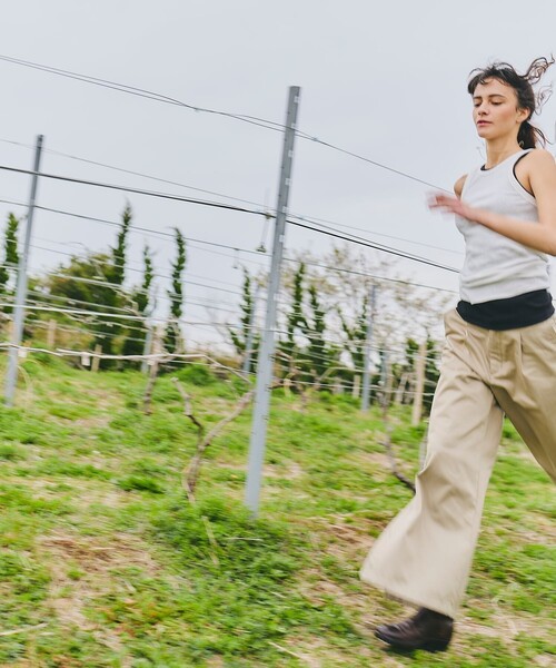 FREAK'S STORE（フリークスストア）の「FREAK’S STORE/フリークスストア サイドボタンパンツ/チノパンツ/ワイドパンツ（チノパンツ・レディース・ベージュ/オリーブ・MEDIUM/SMALL）」の8枚目の写真