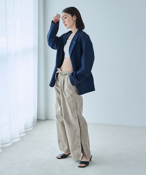 FREAK'S STORE（フリークスストア）の「FREAK’S STORE/フリークスストア サイドボタンパンツ/チノパンツ/ワイドパンツ（チノパンツ・レディース・ベージュ/オリーブ・MEDIUM/SMALL）」の11枚目の写真