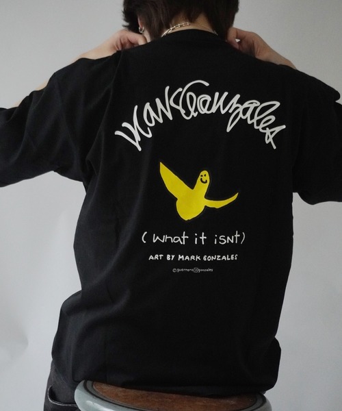 （What it isNt）ART BY MARKGONZALES（ワットイットイズント）の「【 （What it isNt）ART BY MARKGONZALES / (ワットイットイズント) アートバイ マークゴンザレス 】 GONZ Tee ( RELAX FIT )（Tシャツ/カットソー・メンズ・ブラック/ホワイト・XL/L/M）」の2枚目の写真