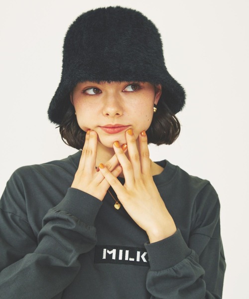 MILKFED.(ミルクフェド)の「FUR BELL HAT(ハット・レディース・ブラック/ホワイト/ブラウン・ONE SIZE)」の3枚目の写真
