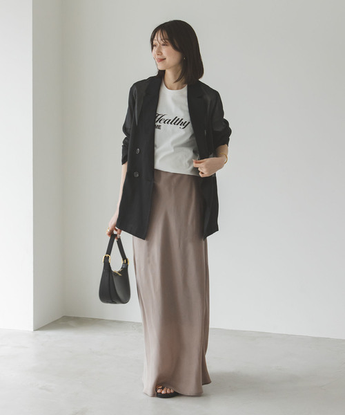 Noble（ノーブル）の「キュプラサテンナローAラインスカート（スカート・レディース・グレー/ブラウン/ネイビー・36/38）」の16枚目の写真