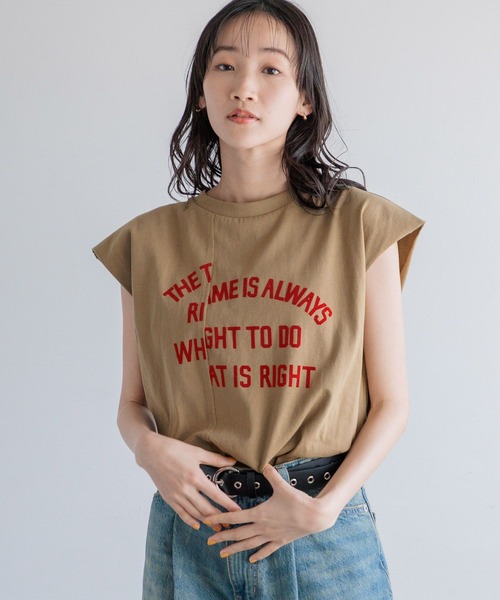 LOWRYS FARM（ローリーズファーム）の「プリントロゴＮＳ 115246（Tシャツ/カットソー・レディース・ブラウン/ホワイト/ブラック/その他・FREE）」の3枚目の写真