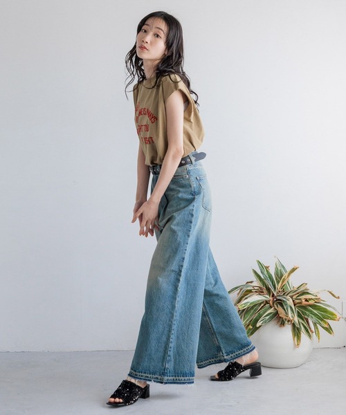 LOWRYS FARM（ローリーズファーム）の「プリントロゴＮＳ 115246（Tシャツ/カットソー・レディース・ブラウン/ホワイト/ブラック/その他・FREE）」の6枚目の写真