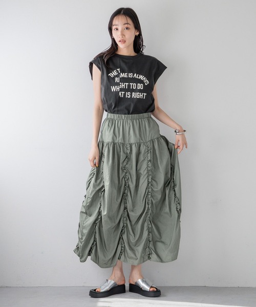 LOWRYS FARM（ローリーズファーム）の「プリントロゴＮＳ 115246（Tシャツ/カットソー・レディース・ブラウン/ホワイト/ブラック/その他・FREE）」の10枚目の写真