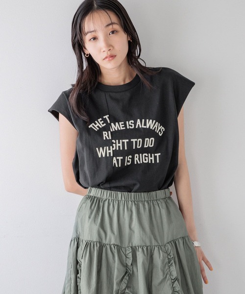 LOWRYS FARM（ローリーズファーム）の「プリントロゴＮＳ 115246（Tシャツ/カットソー・レディース・ブラウン/ホワイト/ブラック/その他・FREE）」の13枚目の写真