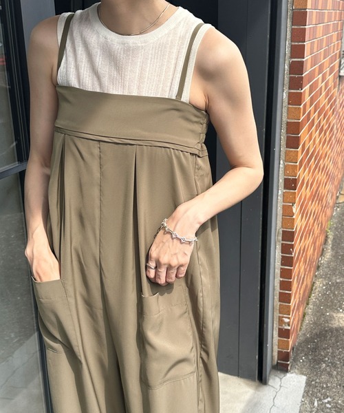 select MOCA(セレクトモカ)の「2WAYベアサロペット(サロペット/オーバーオール・レディース・ブラック/カーキ・MEDIUM/LARGE)」の5枚目の写真