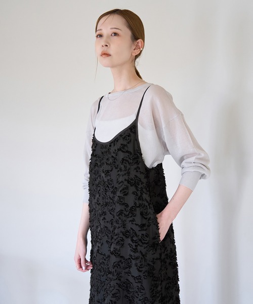 ROPE' PICNIC（ロペピクニック）の「ジャガードキャミワンピース（ワンピース・レディース・ブラック/オフホワイト・38）」の5枚目の写真