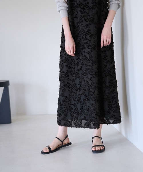 ROPE' PICNIC（ロペピクニック）の「ジャガードキャミワンピース（ワンピース・レディース・ブラック/オフホワイト・38）」の8枚目の写真