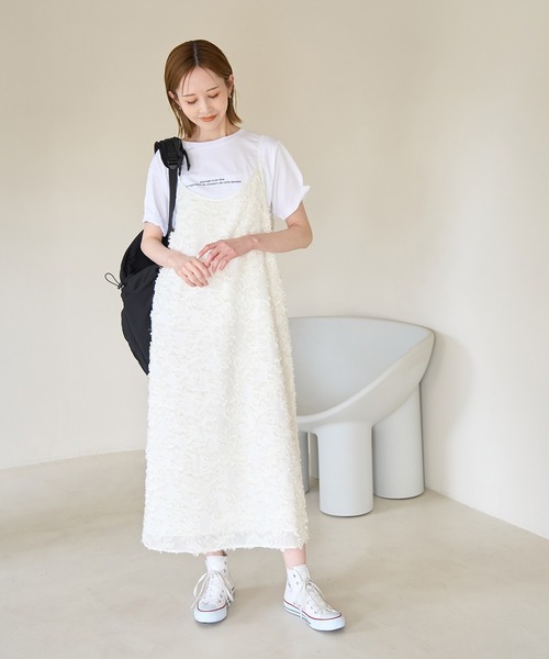 ROPE' PICNIC（ロペピクニック）の「ジャガードキャミワンピース（ワンピース・レディース・ブラック/オフホワイト・38）」の9枚目の写真