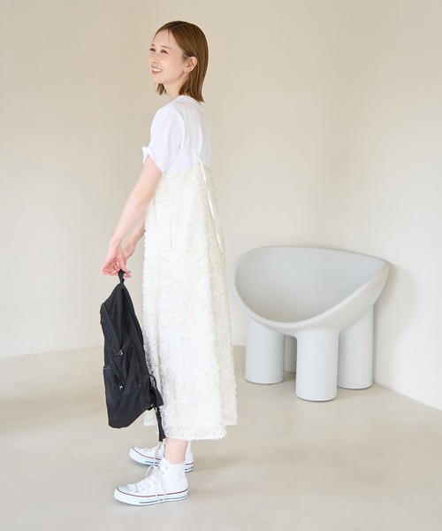 ROPE' PICNIC（ロペピクニック）の「ジャガードキャミワンピース（ワンピース・レディース・ブラック/オフホワイト・38）」の10枚目の写真