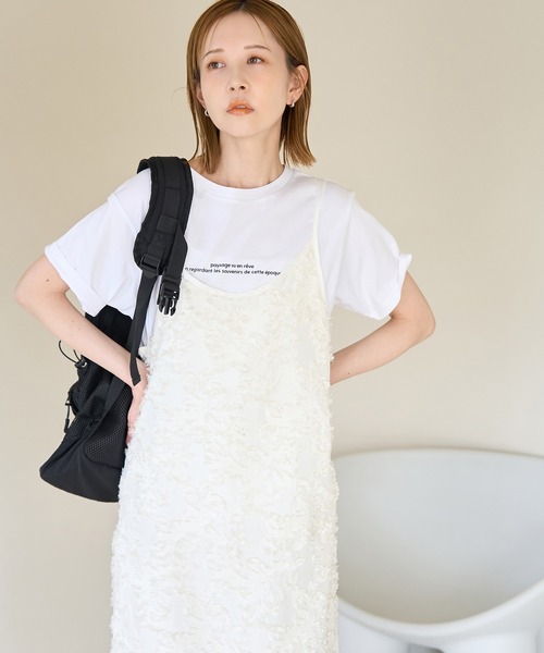 ROPE' PICNIC（ロペピクニック）の「ジャガードキャミワンピース（ワンピース・レディース・ブラック/オフホワイト・38）」の11枚目の写真