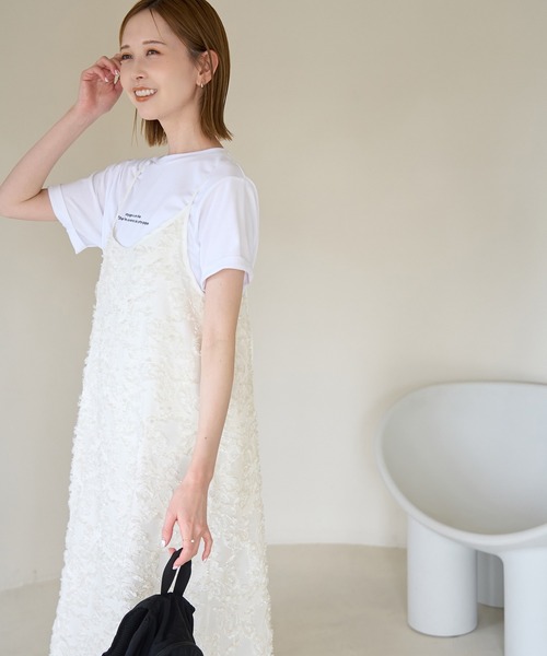 ROPE' PICNIC（ロペピクニック）の「ジャガードキャミワンピース（ワンピース・レディース・ブラック/オフホワイト・38）」の12枚目の写真