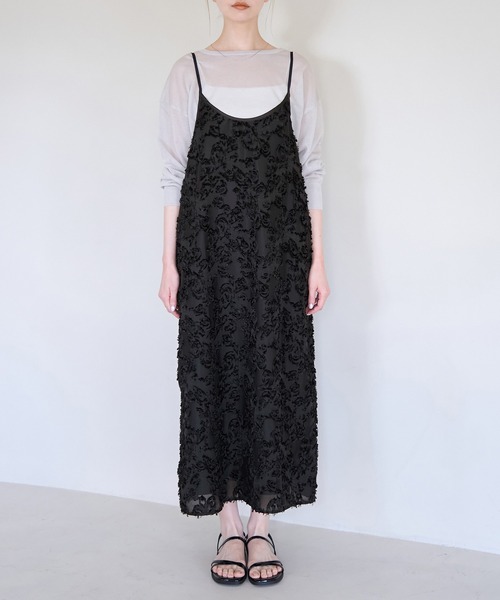 ROPE' PICNIC（ロペピクニック）の「ジャガードキャミワンピース（ワンピース・レディース・ブラック/オフホワイト・38）」の13枚目の写真