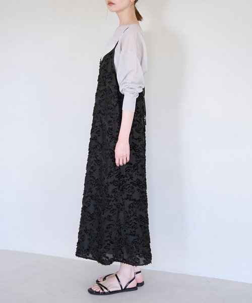 ROPE' PICNIC（ロペピクニック）の「ジャガードキャミワンピース（ワンピース・レディース・ブラック/オフホワイト・38）」の14枚目の写真