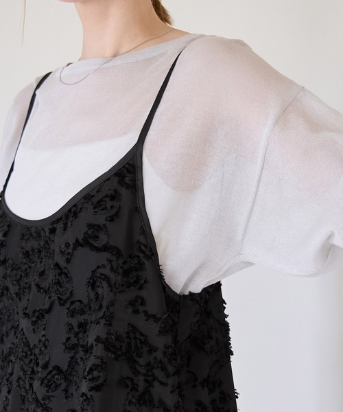 ROPE' PICNIC（ロペピクニック）の「ジャガードキャミワンピース（ワンピース・レディース・ブラック/オフホワイト・38）」の18枚目の写真