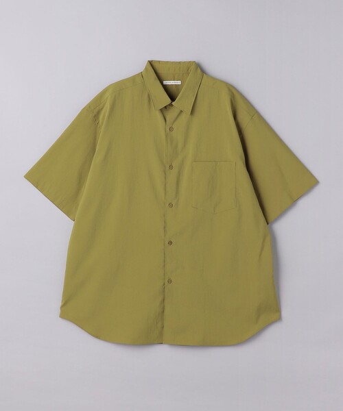 UNITED ARROWS オリーブグリーン 長袖シャツ ツイル オープンカラー ショートスリーブシャツ（シャツ