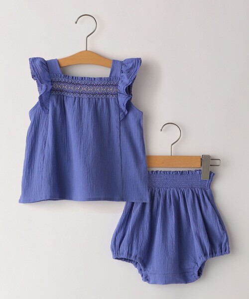 スモッキング　ロンパース 90 スモッキングワンピース 双子セット90 coto cotte スモッキング刺繍