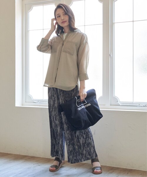 ikka（イッカ）の「【2点セット】シアーシャツタンクアンサンブル（シャツ/ブラウス・レディース・チャコールグレー/ベージュ/オレンジ/ブルー・M/L/S）」の9枚目の写真