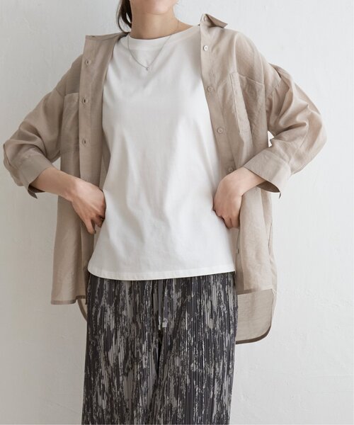 ikka（イッカ）の「【2点セット】シアーシャツタンクアンサンブル（シャツ/ブラウス・レディース・チャコールグレー/ベージュ/オレンジ/ブルー・M/L/S）」の10枚目の写真