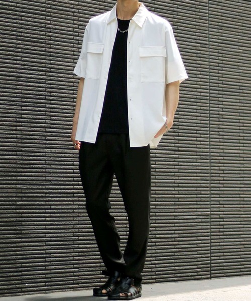 ANPAS（アンパス）の「Polyester Tropical Shirt Jacket SET-UP/ポリトロ シャツジャケット＆タックワイドテーパードパンツ セットアップ（セットアップ・メンズ・ベージュ/ブラック/グレー/グレー系その他/ベージュ系その他/ホワイト系その他・M/L/LL）」の19枚目の写真