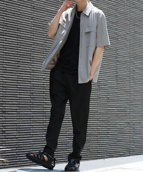 ANPAS（アンパス）の「Polyester Tropical Shirt Jacket SET-UP/ポリトロ シャツジャケット＆タックワイドテーパードパンツ セットアップ（セットアップ・メンズ・ベージュ/ブラック/グレー/グレー系その他/ベージュ系その他/ホワイト系その他・M/L/LL）」の22枚目の写真