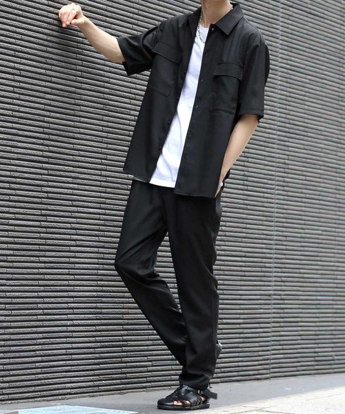 ANPAS（アンパス）の「Polyester Tropical Shirt Jacket SET-UP/ポリトロ シャツジャケット＆タックワイドテーパードパンツ セットアップ（セットアップ・メンズ・ベージュ/ブラック/グレー/グレー系その他/ベージュ系その他/ホワイト系その他・M/L/LL）」の20枚目の写真