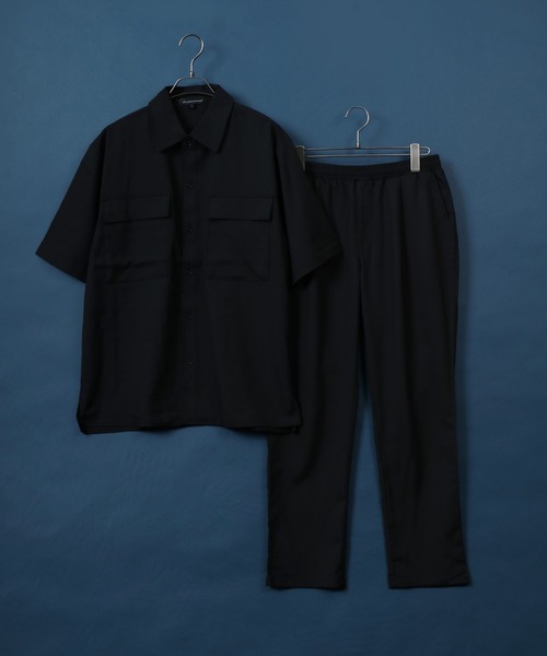 ANPAS（アンパス）の「Polyester Tropical Shirt Jacket SET-UP/ポリトロ シャツジャケット＆タックワイドテーパードパンツ セットアップ（セットアップ・メンズ・ベージュ/ブラック/グレー/グレー系その他/ベージュ系その他/ホワイト系その他・M/L/LL）」の14枚目の写真