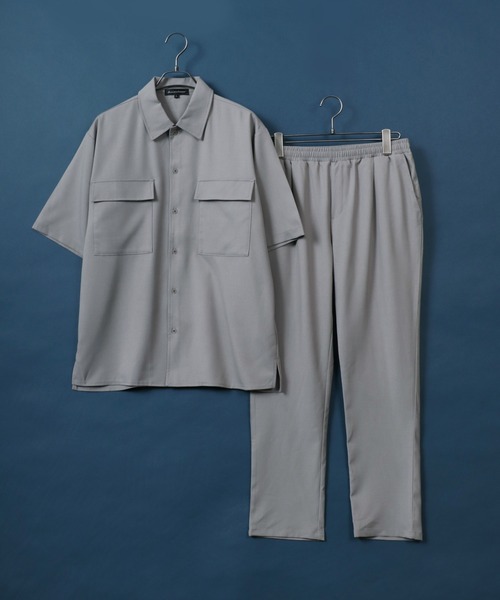 ANPAS（アンパス）の「Polyester Tropical Shirt Jacket SET-UP/ポリトロ シャツジャケット＆タックワイドテーパードパンツ セットアップ（セットアップ・メンズ・ベージュ/ブラック/グレー/グレー系その他/ベージュ系その他/ホワイト系その他・M/L/LL）」の15枚目の写真