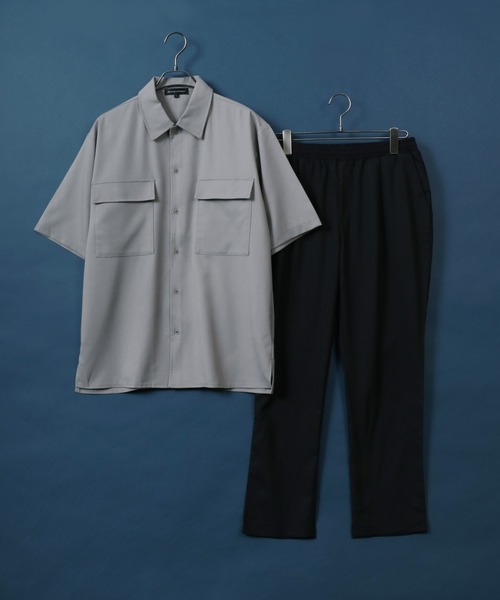 ANPAS（アンパス）の「Polyester Tropical Shirt Jacket SET-UP/ポリトロ シャツジャケット＆タックワイドテーパードパンツ セットアップ（セットアップ・メンズ・ベージュ/ブラック/グレー/グレー系その他/ベージュ系その他/ホワイト系その他・M/L/LL）」の16枚目の写真