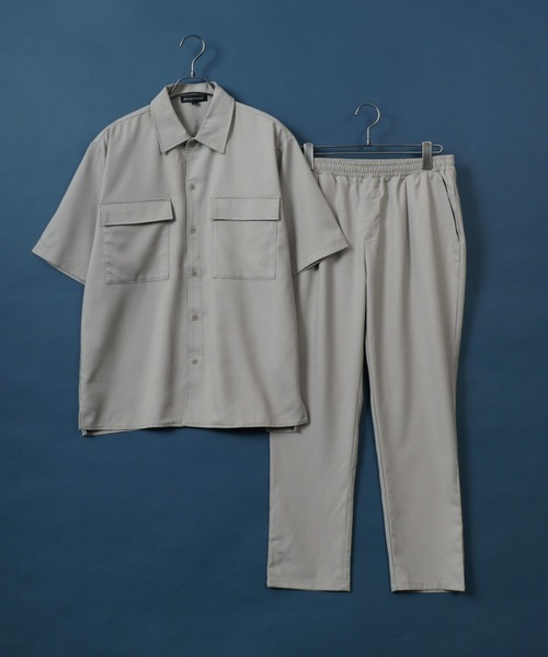 ANPAS（アンパス）の「Polyester Tropical Shirt Jacket SET-UP/ポリトロ シャツジャケット＆タックワイドテーパードパンツ セットアップ（セットアップ・メンズ・ベージュ/ブラック/グレー/グレー系その他/ベージュ系その他/ホワイト系その他・M/L/LL）」の17枚目の写真