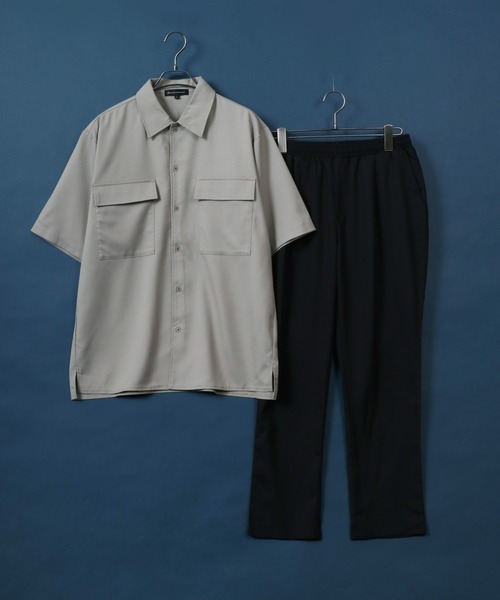 ANPAS（アンパス）の「Polyester Tropical Shirt Jacket SET-UP/ポリトロ シャツジャケット＆タックワイドテーパードパンツ セットアップ（セットアップ・メンズ・ベージュ/ブラック/グレー/グレー系その他/ベージュ系その他/ホワイト系その他・M/L/LL）」の18枚目の写真